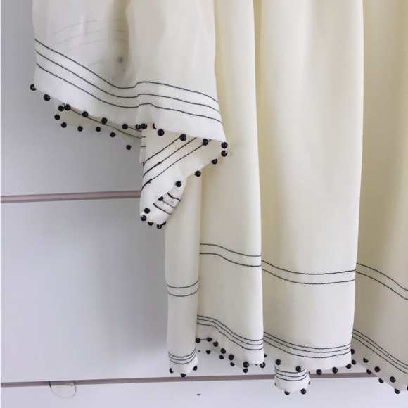 Anthro Eri + Ali Beaded Hem Babydoll Swing Blouse Top - Picture 9 of 13